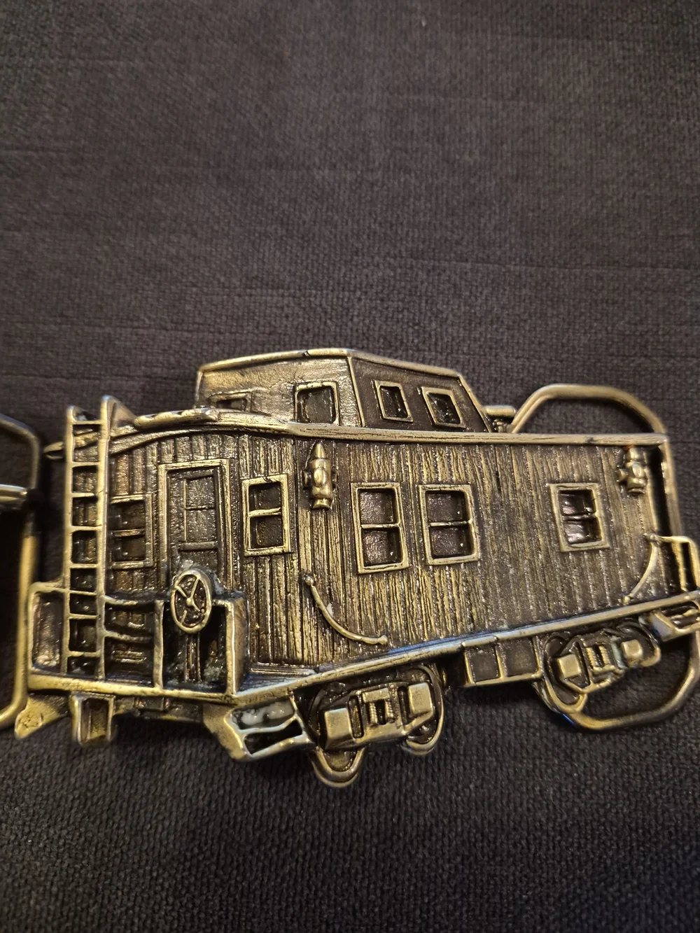 Vintage Brass Train Engine & Caboose Belt Buckles - SOLID‎ BRASS